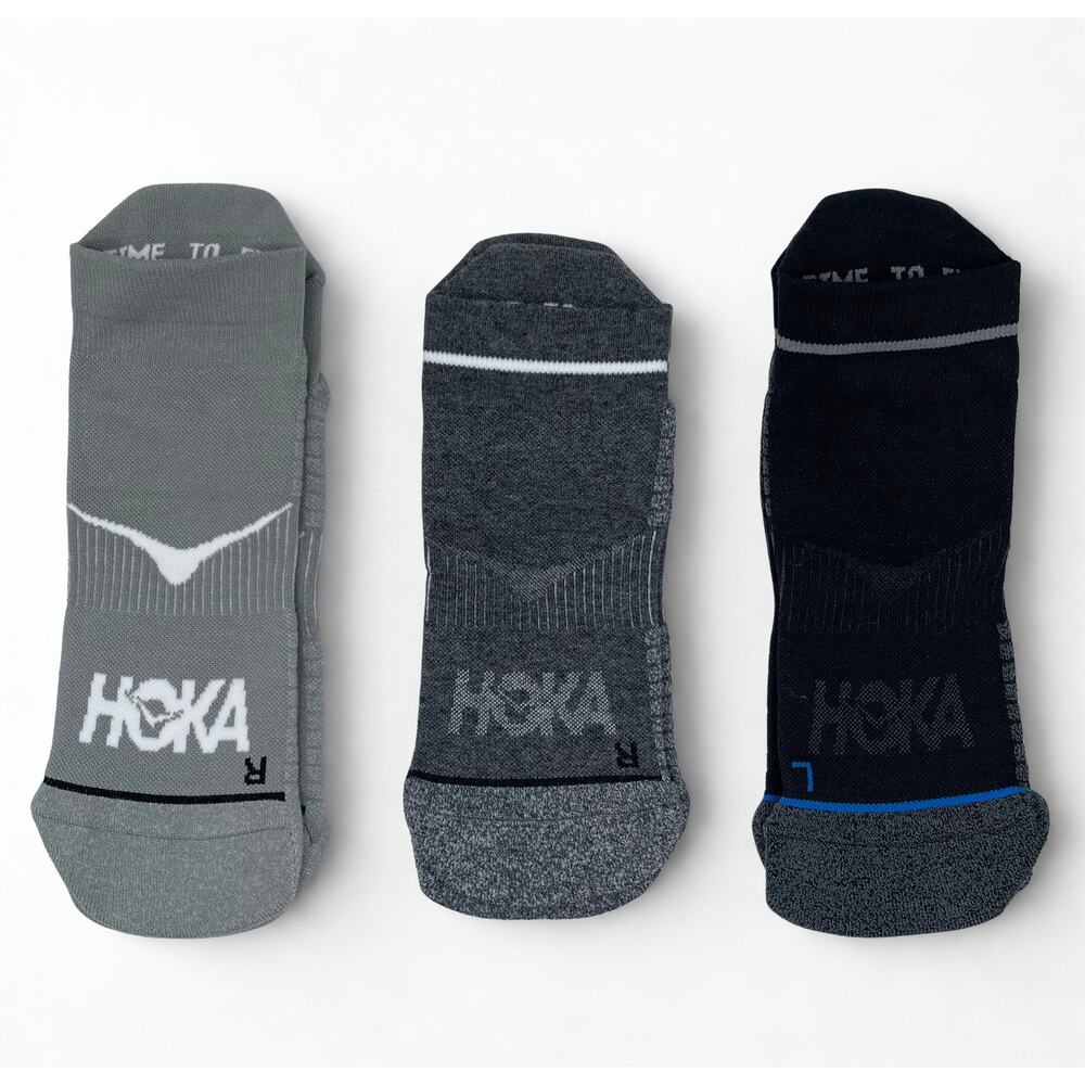 3 Pairs HOKA Time To Fly No Show Socks  Unisex L , NWOT